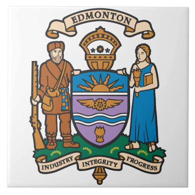 Flag of Edmonton (Alberta, Canada) Ceramic Tile (Front)
