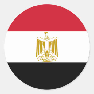 Flag of Egypt - علم مصر - Egyptian Flag Classic Round Sticker