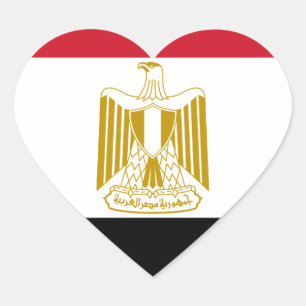 Flag of Egypt - علم مصر - Egyptian Flag Heart Sticker
