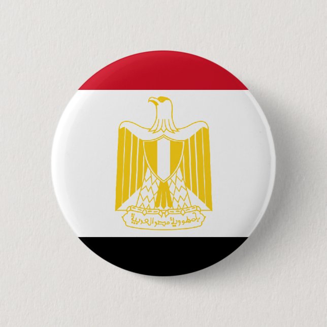 Flag of Egypt 6 Cm Round Badge (Front)