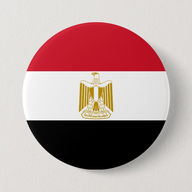 Flag of Egypt 7.5 Cm Round Badge (Front)