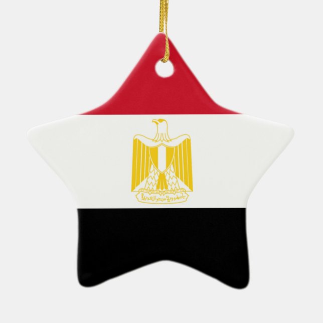 Flag of Egypt Ceramic Ornament (Back)