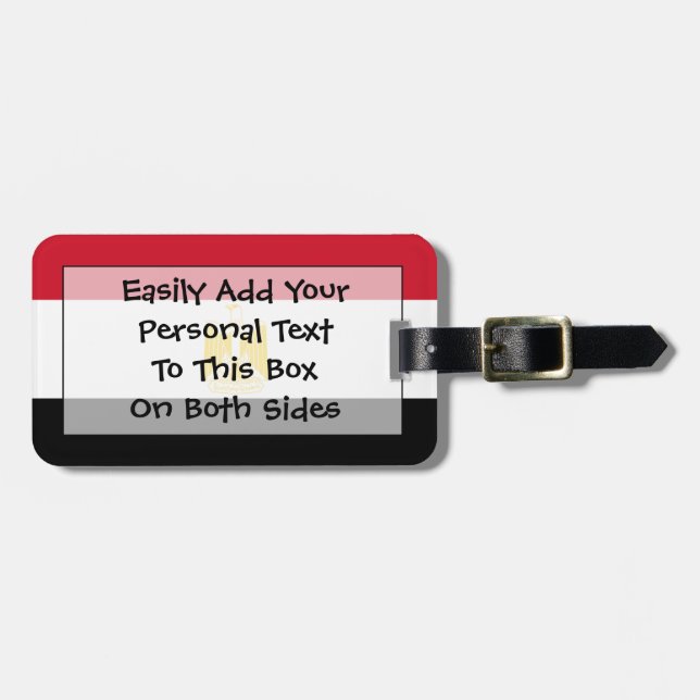 Flag of Egypt Easy ID Personal Luggage Tag (Front Horizontal)