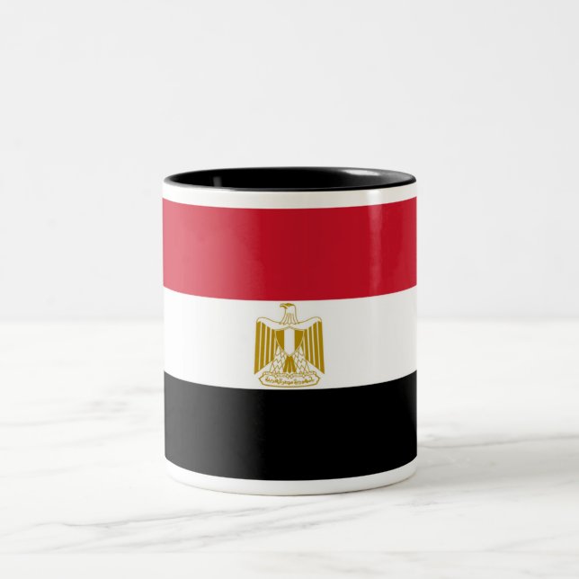 Flag of Egypt Two-Tone Coffee Mug (Center)