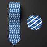 Flag of El Salvador Pattern Tie<br><div class="desc">Flag of El Salvador Pattern Necktie highlights the national colours of the country from a distance by employing a clever angled design. Upon closer inspection,  the seamless repeatable pattern of tiny flags showcases the country's national banner in an aesthetically pleasing way.</div>