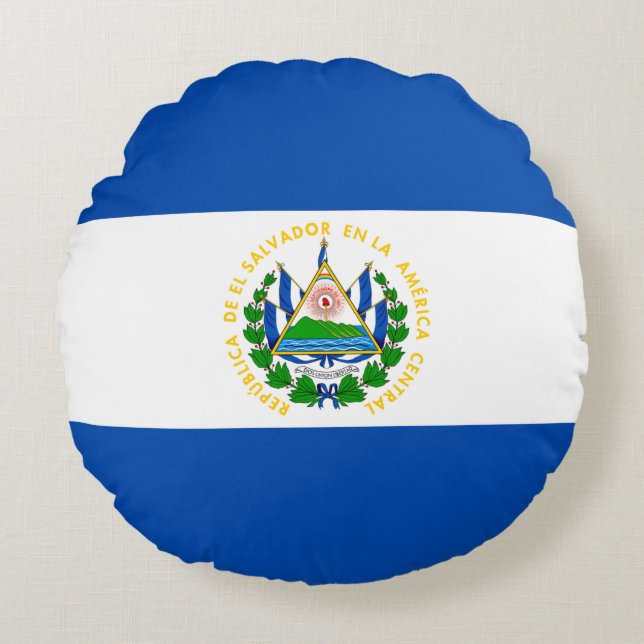 Flag of El Salvador Round Cushion (Front)