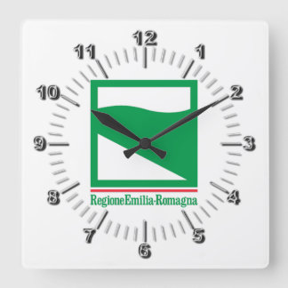Flag of Emilia Romagna (Italy) Square Wall Clock