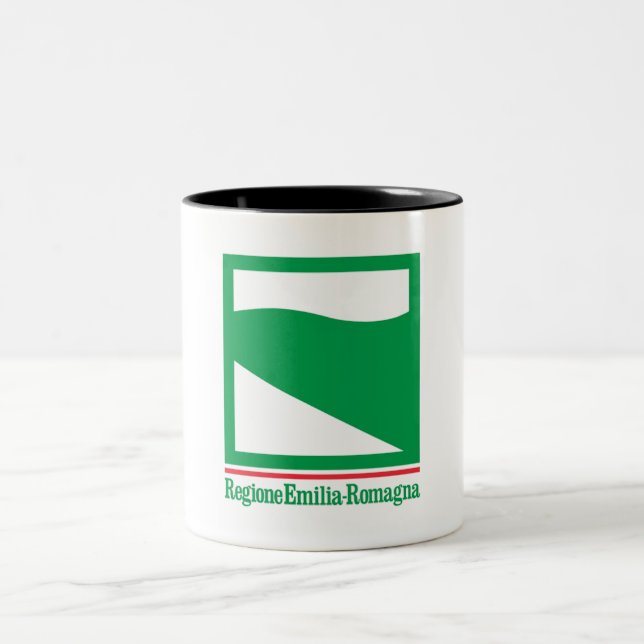 Flag of Emilia-Romagna (Italy)   Two-Tone Coffee Mug (Center)