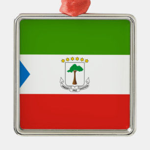 Flag of Equatorial Guinea (Africa) Metal Ornament
