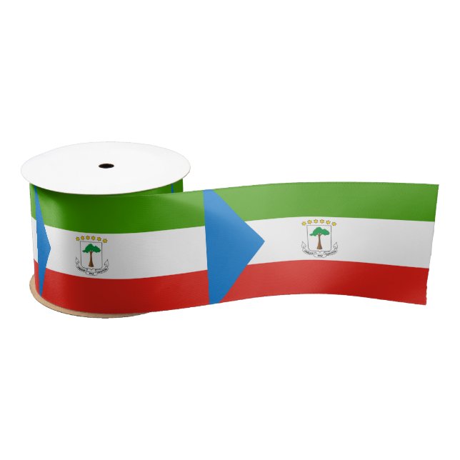 Flag of Equatorial Guinea (Africa) Satin Ribbon (Spool)