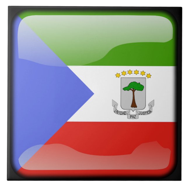 Flag of Equatorial Guinea Ceramic Tile (Front)