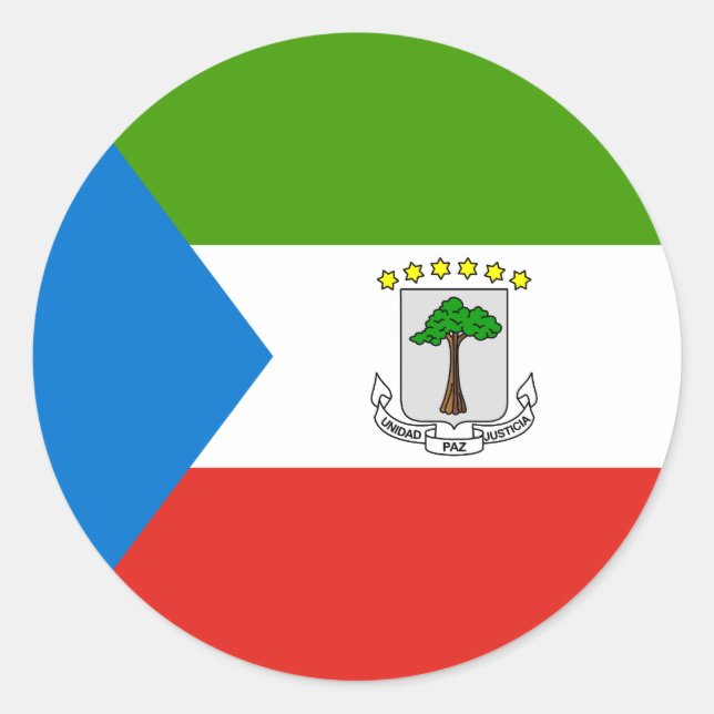 Flag of Equatorial Guinea Classic Round Sticker (Front)