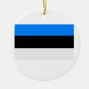 Flag of Estonia Ceramic Tree Decoration