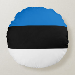 Flag of Estonia Round Cushion
