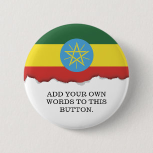 Flag of Ethiopia 6 Cm Round Badge