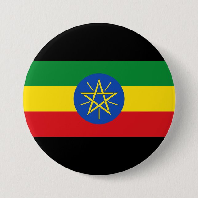Flag of Ethiopia 7.5 Cm Round Badge (Front)