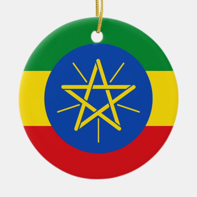 Flag of Ethiopia Ceramic Ornament (Front)