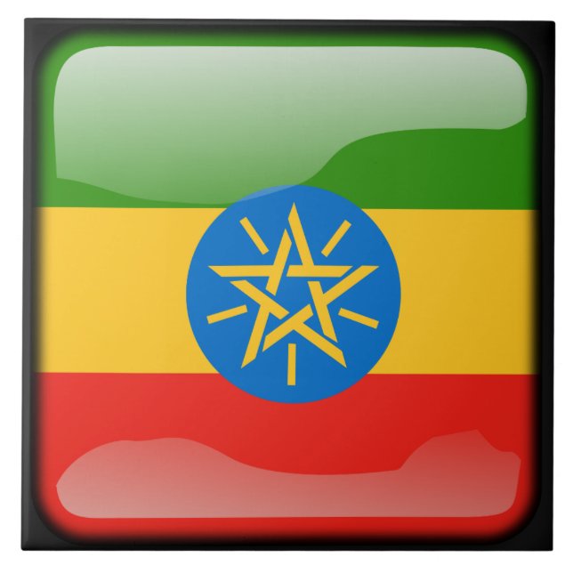 Flag of Ethiopia Ceramic Tile (Front)