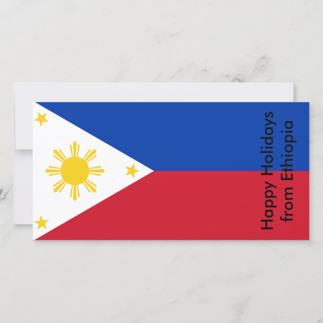 Flag of Ethiopia, Happy Holidays from Philippines Holiday Card (Front)