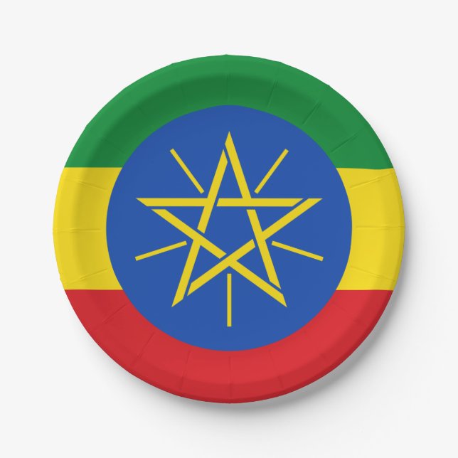 Flag of Ethiopia Paper Plates (Front)