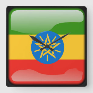 Flag of Ethiopia Square Wall Clock