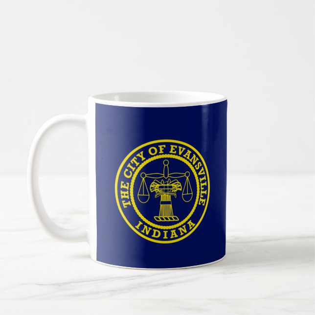 Flag of Evansville, Indiana Coffee Mug (Left)