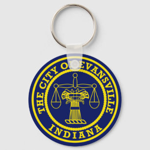 Flag of Evansville, Indiana Key Ring