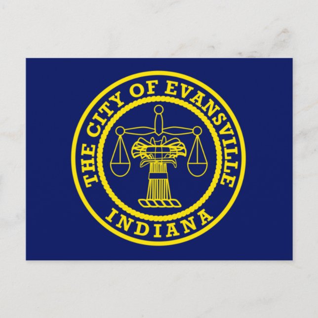 Flag of Evansville, Indiana Postcard (Front)