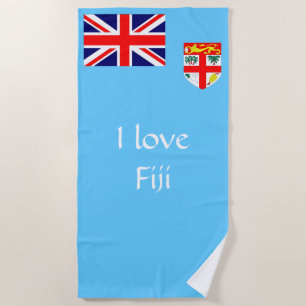 Flag of Fiji Island Beach Towel