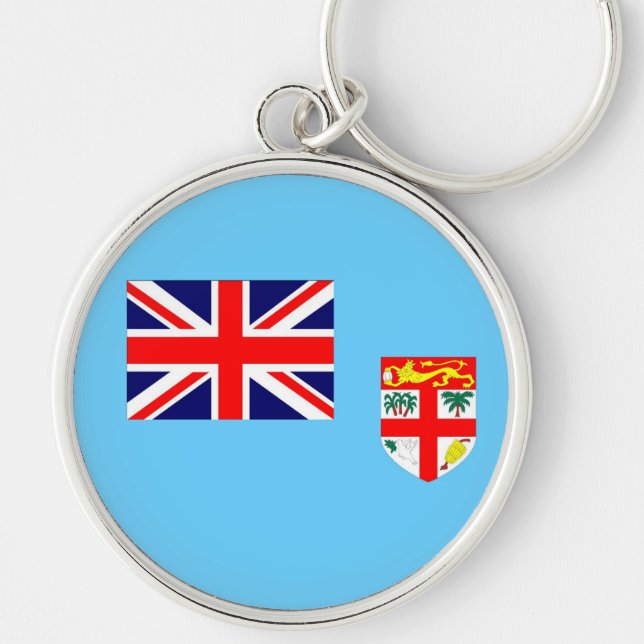 Flag of Fiji Island Key Ring (Front)
