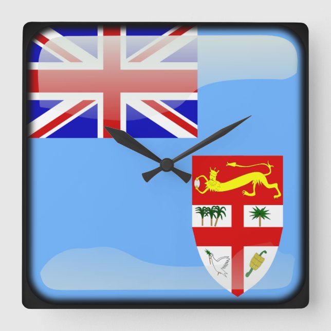 Flag of Fiji Square Wall Clock (Front)