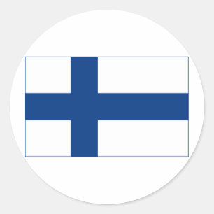 Flag of Finland Blue Nordic Cross on White Sticker