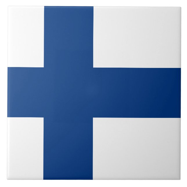 Flag of Finland Ceramic Tile (Front)