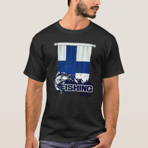 Flag Of Finland  Fishing In Suomi  Suomi Fishing T-Shirt
