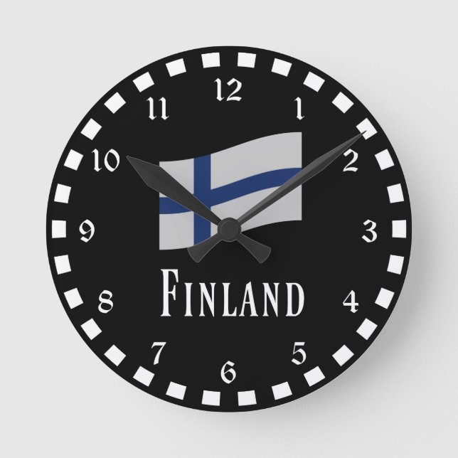 Flag of Finland Round Clock (Front)