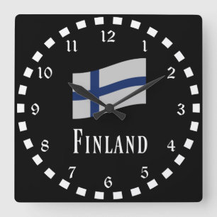 Flag of Finland Round Clock