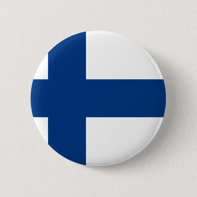 Flag of Finland (Suomen lippu, Finlands flagga) 6 Cm Round Badge (Front)