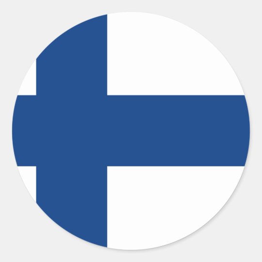 Flag of Finland (Suomen lippu, Finlands flagga) Classic Round Sticker