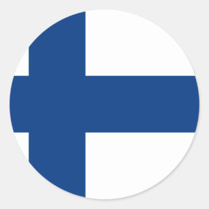 Flag of Finland - Suomen lippu - Finnish Flag Classic Round Sticker