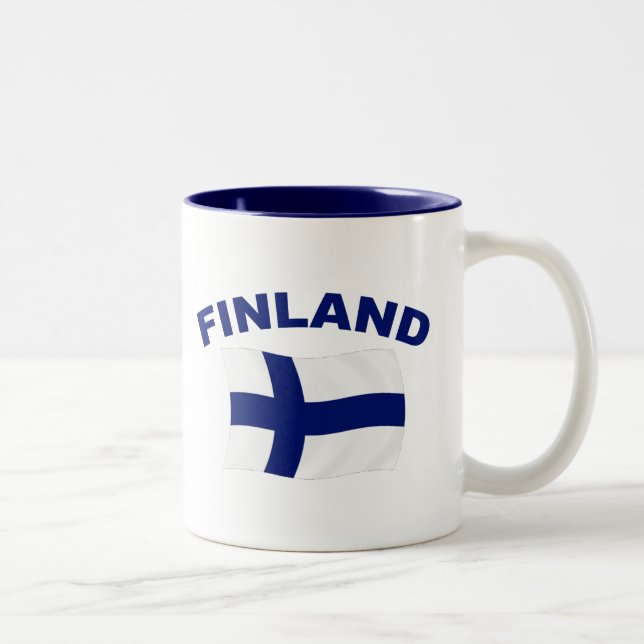 Flag of Finland Two-Tone Coffee Mug (Right)