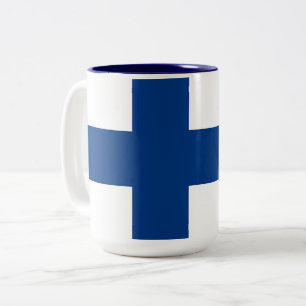Flag of Finland Two-Tone Coffee Mug