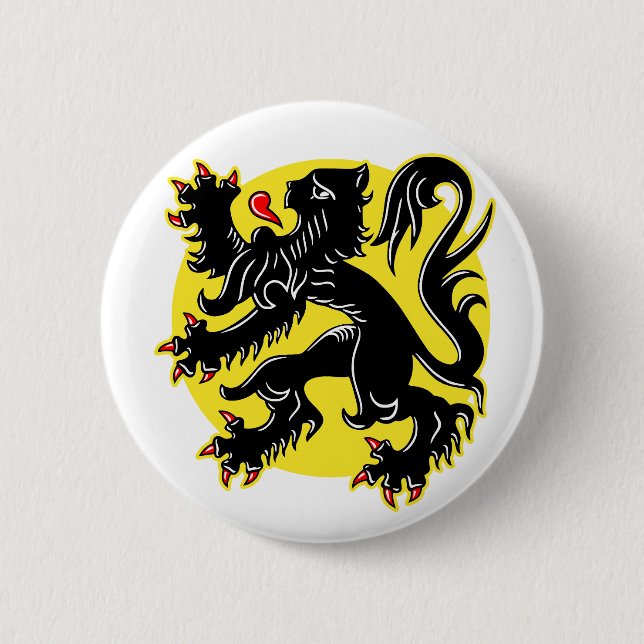 Flag of Flanders 6 Cm Round Badge (Front)