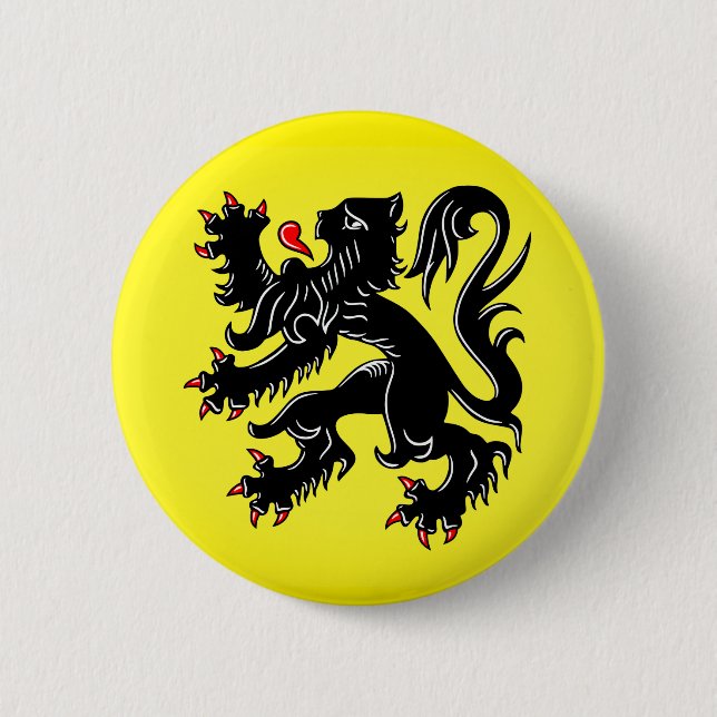 Flag of Flanders 6 Cm Round Badge (Front)