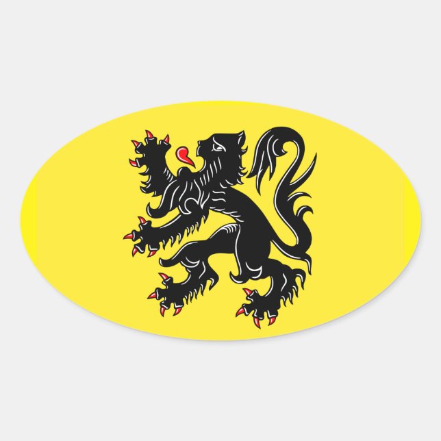 Flag of Flanders Oval Sticker (Front)
