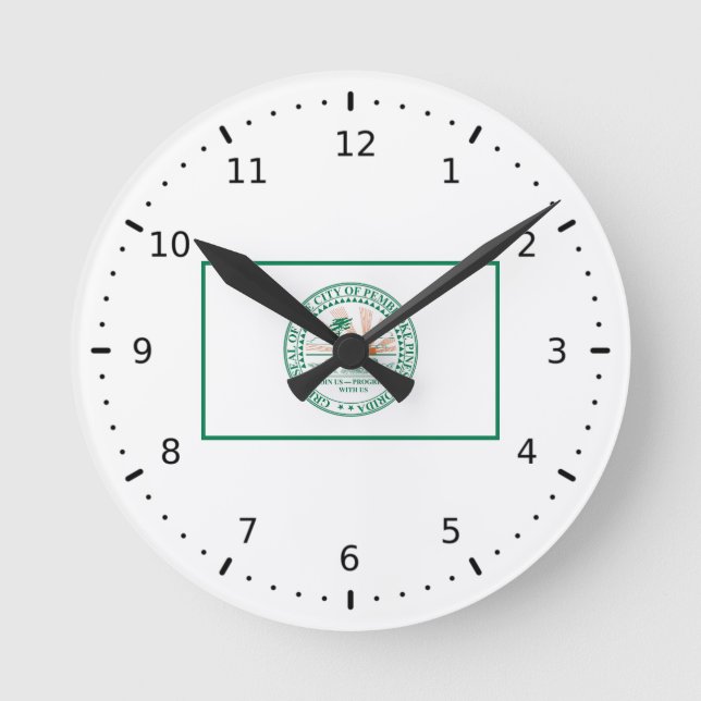 Flag of Fort Pembroke Pines, Florida Round Clock (Front)