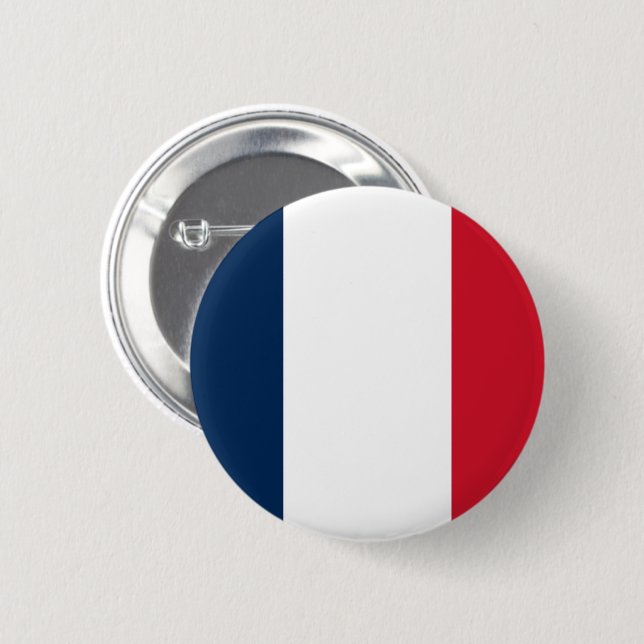 Flag of France 6 Cm Round Badge (Front & Back)