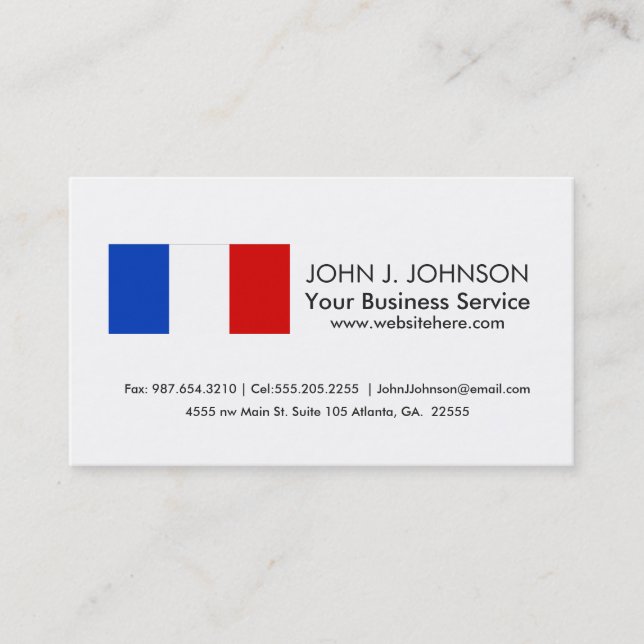 Flag of France Business Card (Front)
