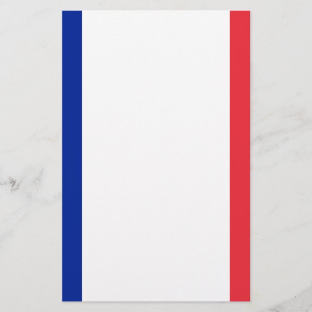 Flag of France; French Flag, Drapeau de la France Stationery (Front)