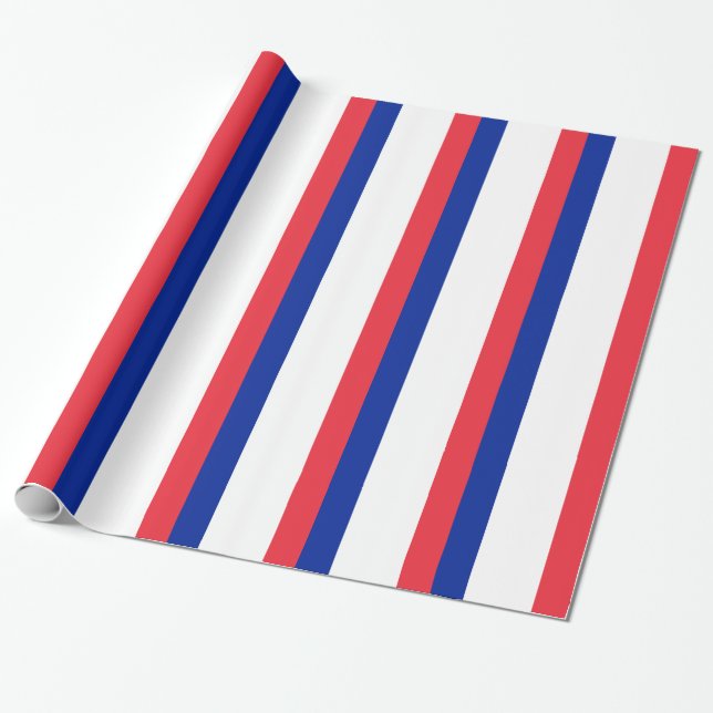 Flag of France; French Flag, Drapeau de la France Wrapping Paper (Unrolled)