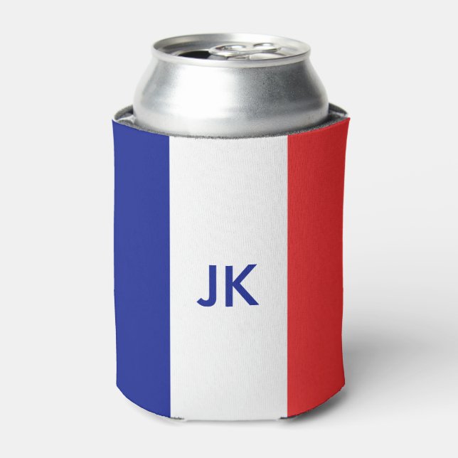 Flag of France French Tricolore Can Cooler (Can Front)
